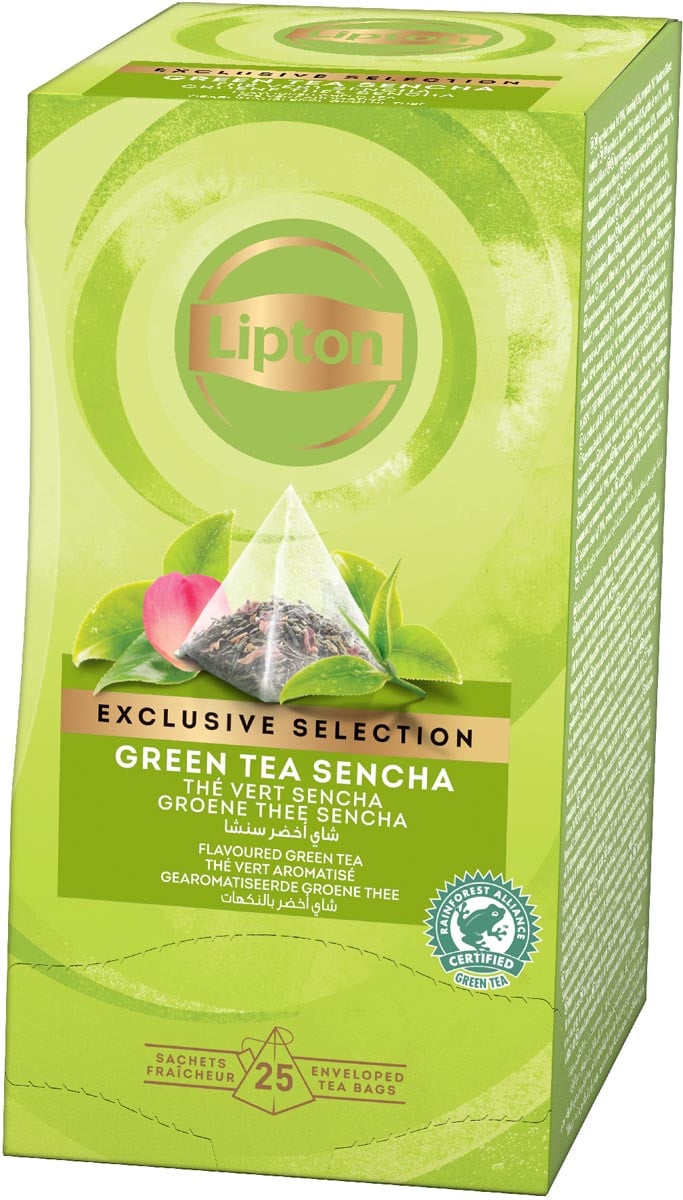 Lipton thee Exclusive Selection, groene thee Sencha, doos van 25 zakjes afbeelding
