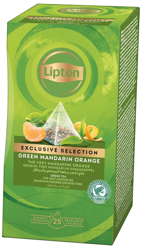 Lipton thee Exclusive Selection, groene thee mandarijn sinaasappel, doos van 25 zakjes afbeelding