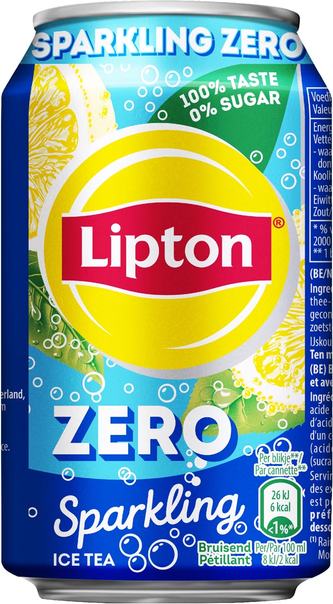 Lipton Ice Tea Sparkling Zero, blik van 33 cl, pak van 24 stuks afbeelding
