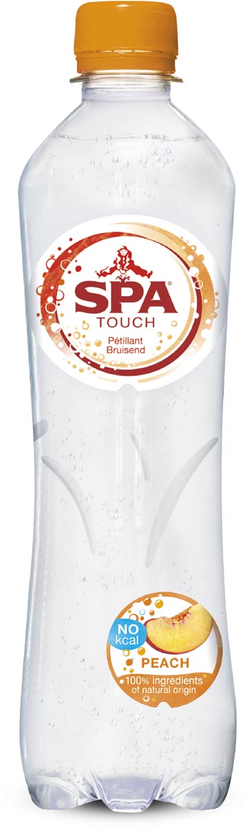 Spa Touch sparkling peach 50 cl per petfles, krimp 6 flessen