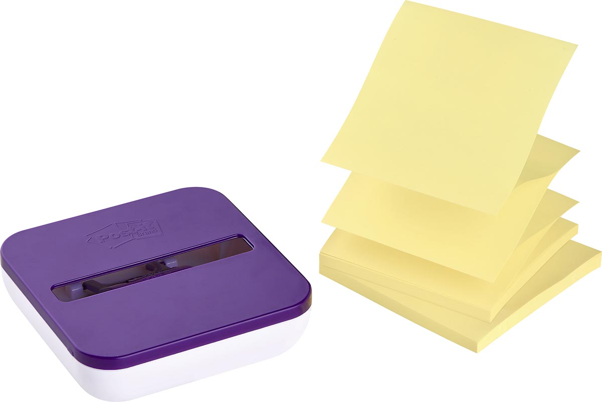 Post-it Super Sticky z-notes dispenser met 2 blokken 76 x 76 mm geel