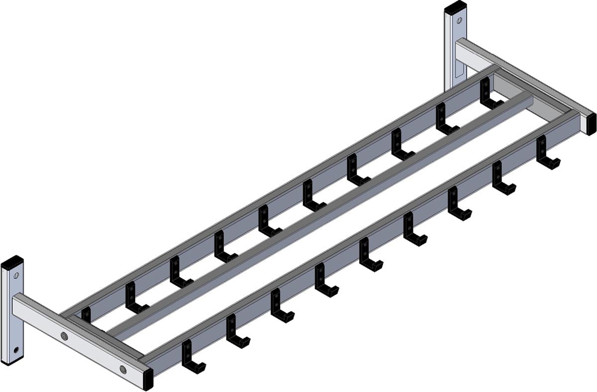 V-part wandgarderobe, 19 haken afbeelding