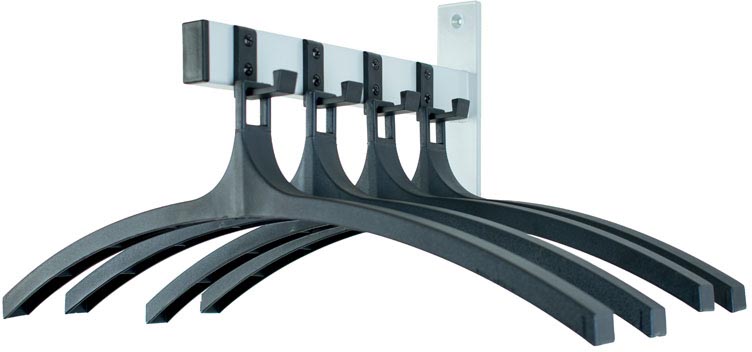 V-part wandgarderobe, 4 haken met hangers afbeelding