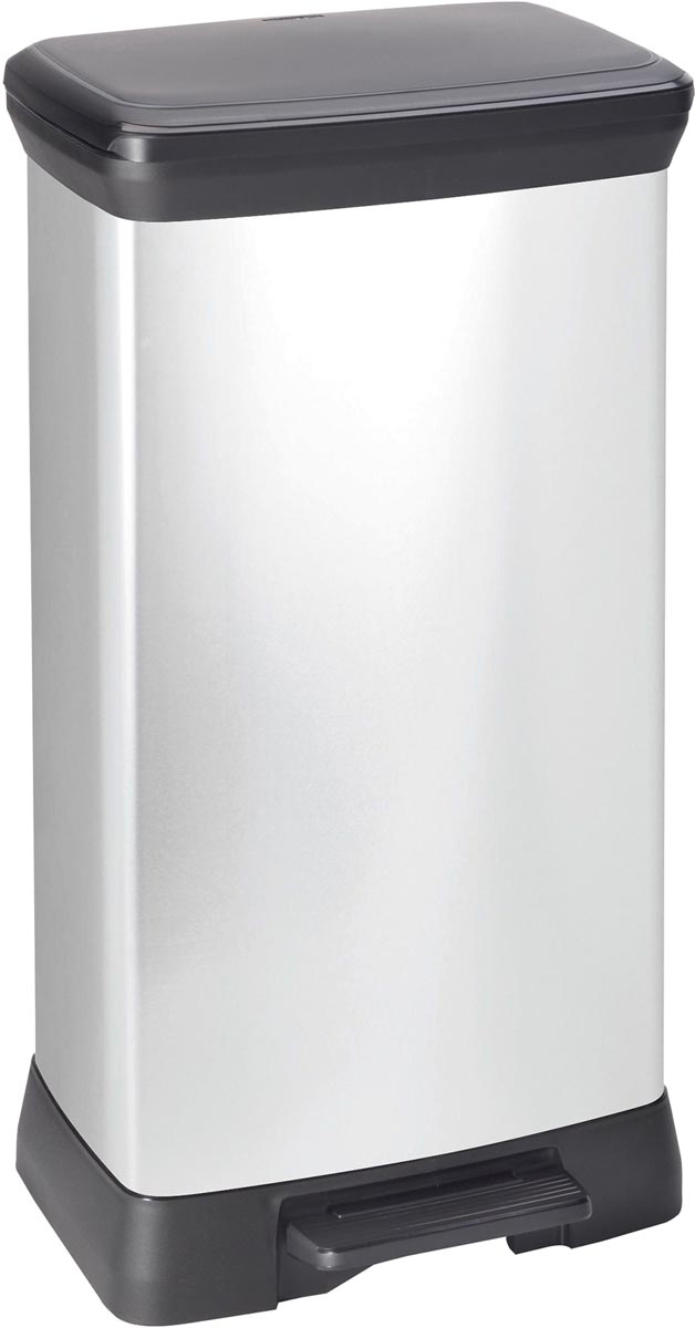 Curver pedaalemmer Decobin 50 l, zilver