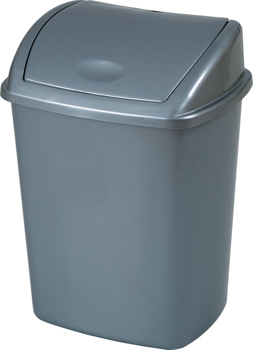 Vuilbak met swing deksel, 26 l, grijs Vuilbak met swing deksel, 26 l, grijs
