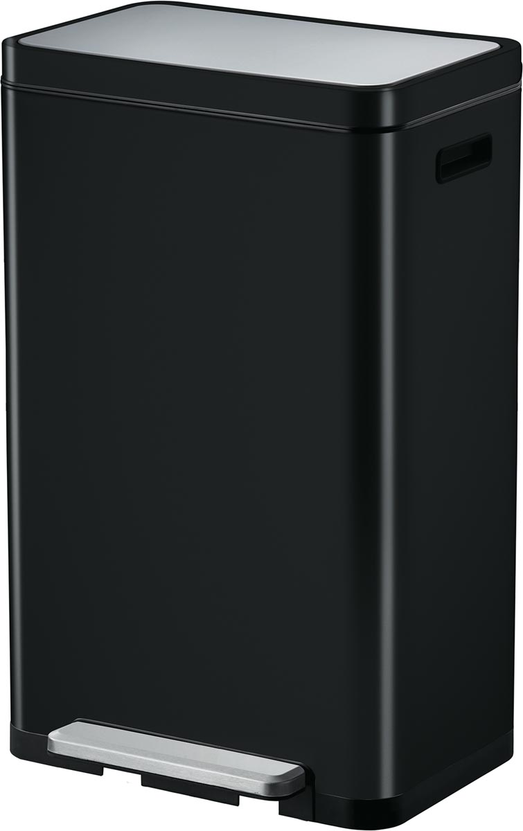 Eko X-CUBE pedaalemmer 30 l, mat RVS, zwart Eko X-CUBE pedaalemmer 30 l, mat RVS, zwart