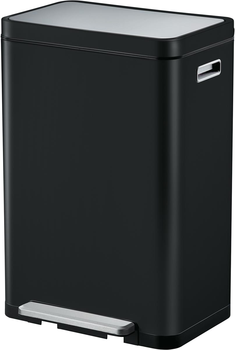 Eko X-CUBE pedaalemmer 45 l, mat RVS, zwart Eko X-CUBE pedaalemmer 45 l, mat RVS, zwart