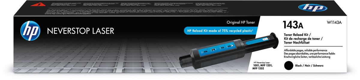 HP toner reload kit 143A, 2.500 pagina's, OEM W1143A, zwart