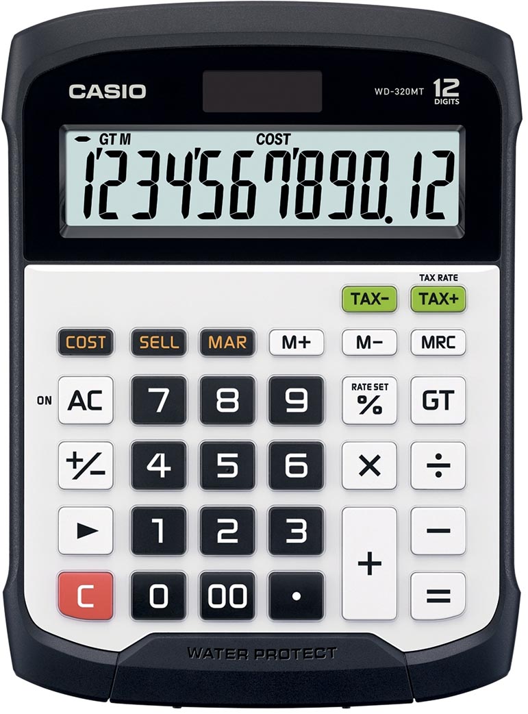 Casio waterbestendige bureaurekenmachine WD-320MT