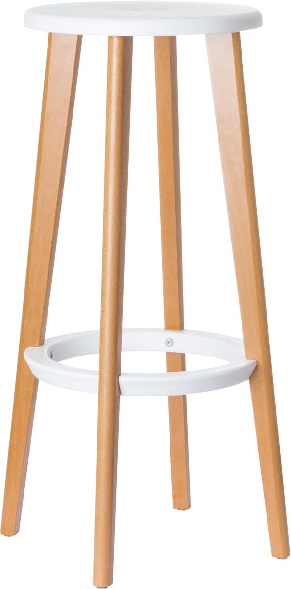 Paperflow set van 2 hoge krukken Woody, wit Paperflow set van 2 hoge krukken Woody, wit