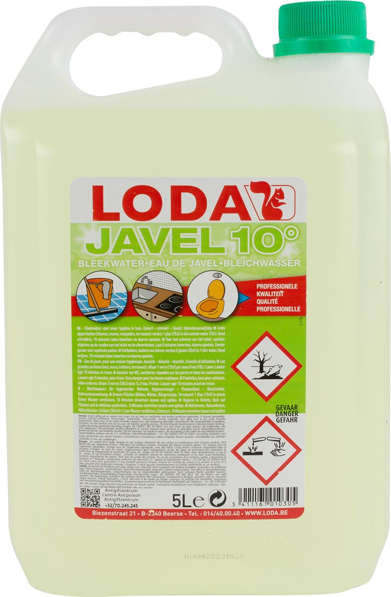 Loda Javel 10° bleekwater, groen, bidon van 5 l afbeelding