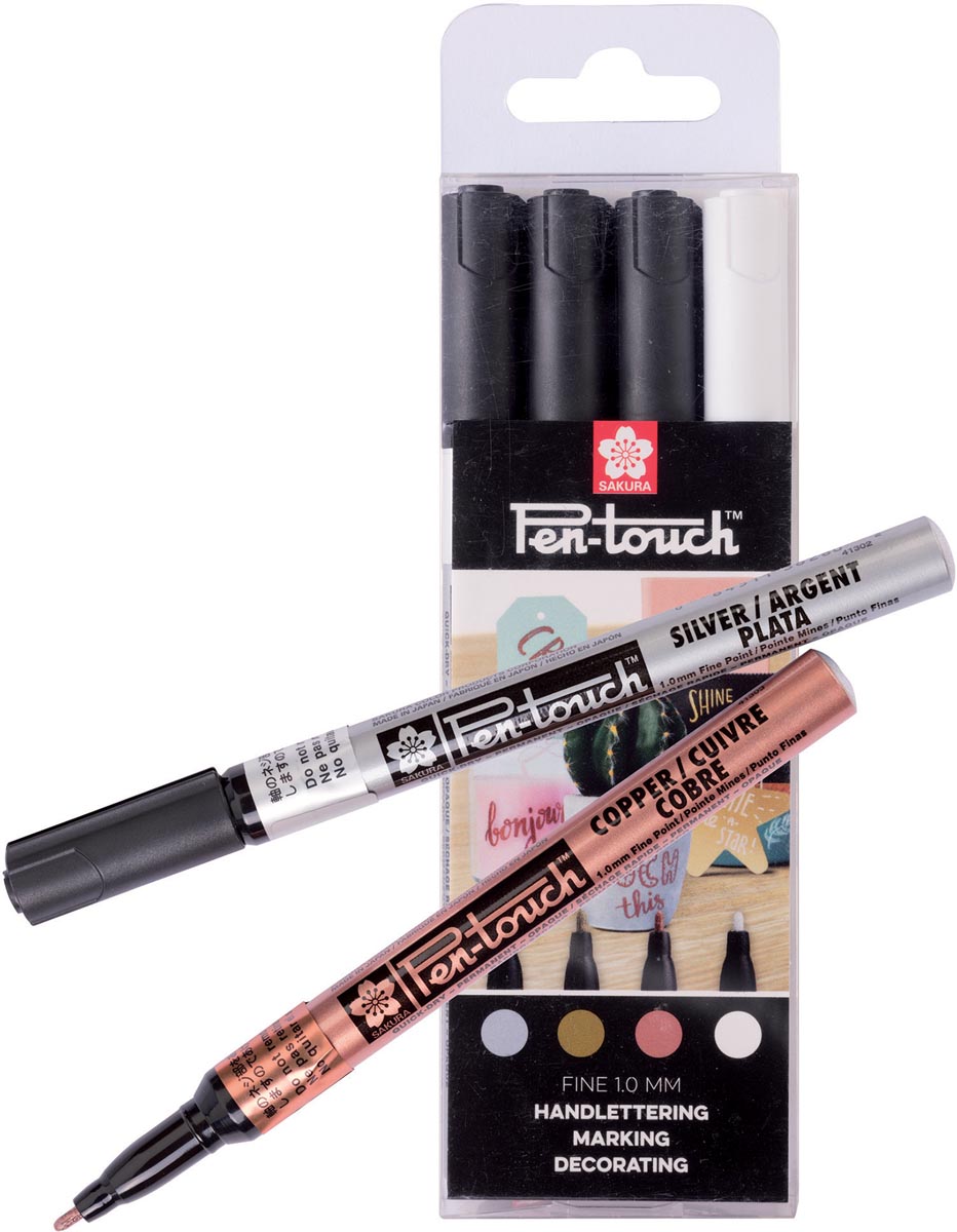Sakura paint marker Pen-Touch, set van 4 stuks in geassorteerde kleuren